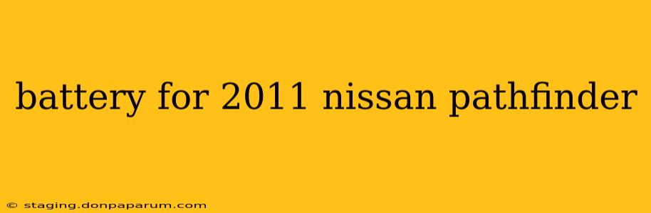 battery for 2011 nissan pathfinder