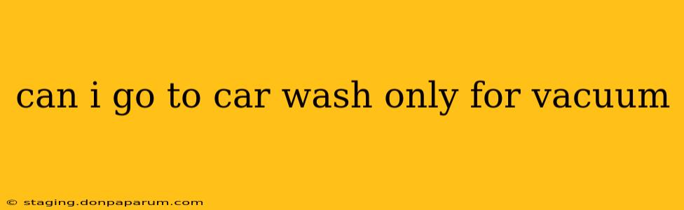 can i go to car wash only for vacuum