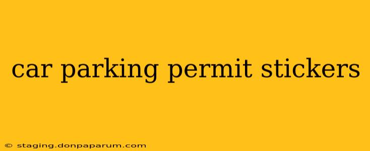 car parking permit stickers