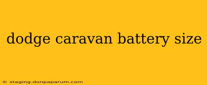 dodge caravan battery size