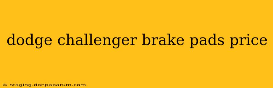 dodge challenger brake pads price