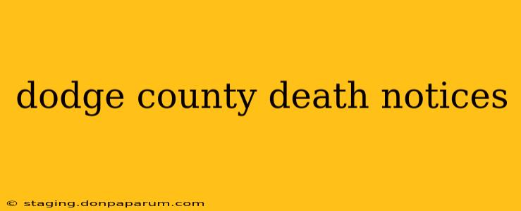 dodge county death notices