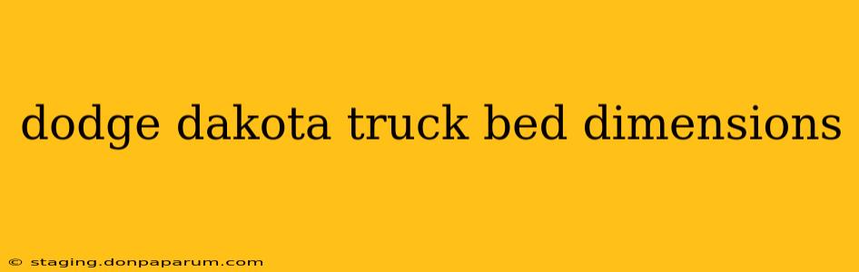 dodge dakota truck bed dimensions