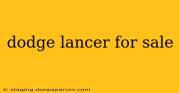 dodge lancer for sale