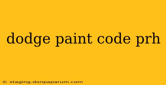 dodge paint code prh