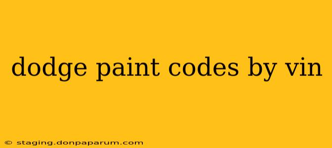 dodge paint codes by vin