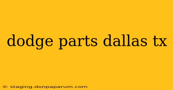 dodge parts dallas tx