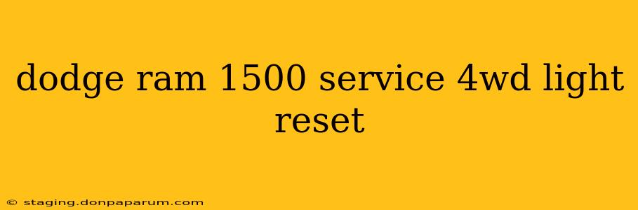 dodge ram 1500 service 4wd light reset