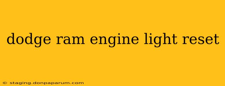 dodge ram engine light reset