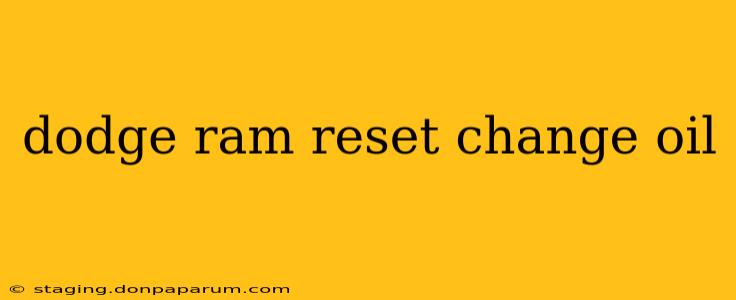 dodge ram reset change oil