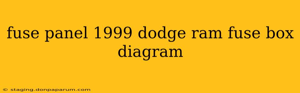 fuse panel 1999 dodge ram fuse box diagram