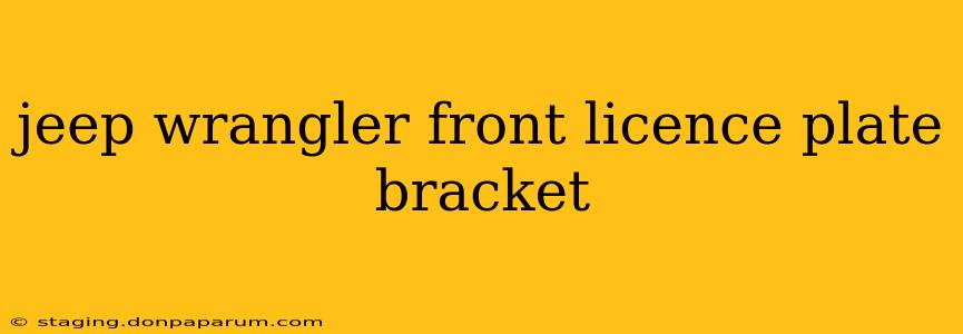 jeep wrangler front licence plate bracket