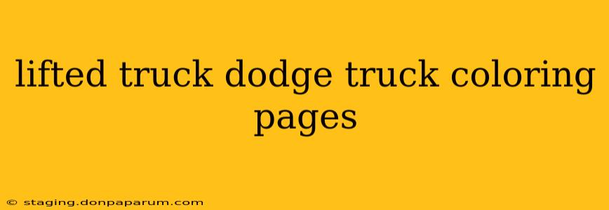 lifted truck dodge truck coloring pages