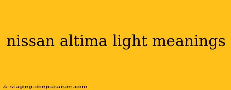 nissan altima light meanings