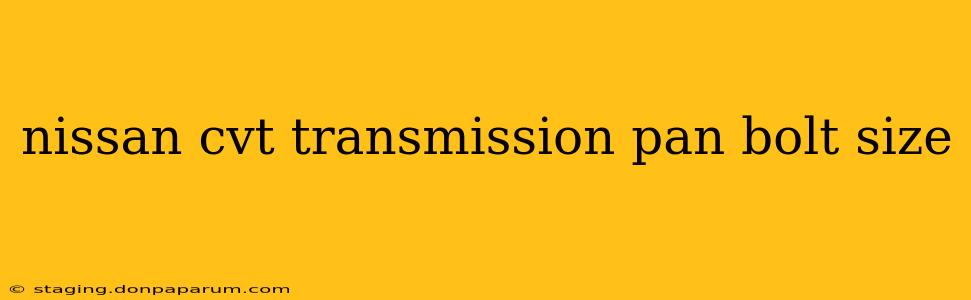 nissan cvt transmission pan bolt size