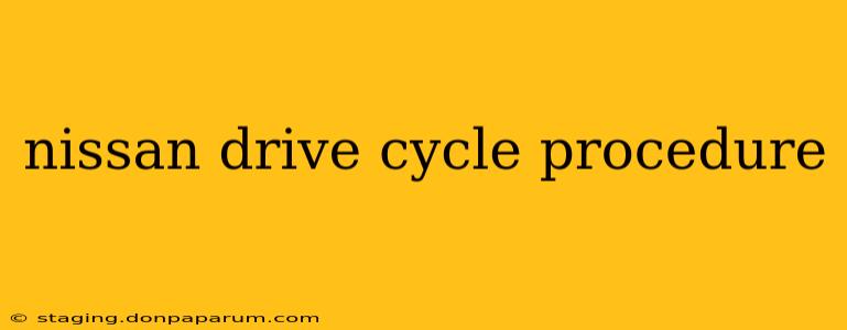 nissan drive cycle procedure