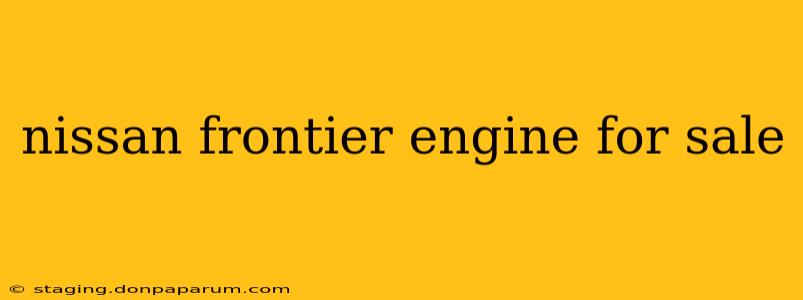 nissan frontier engine for sale