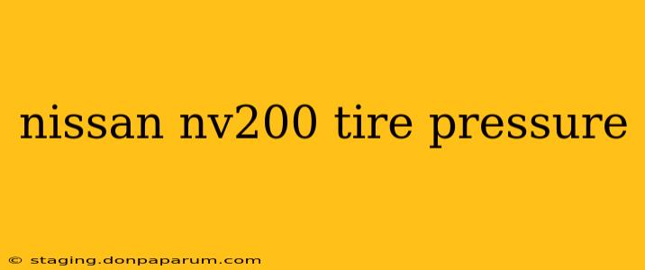 nissan nv200 tire pressure