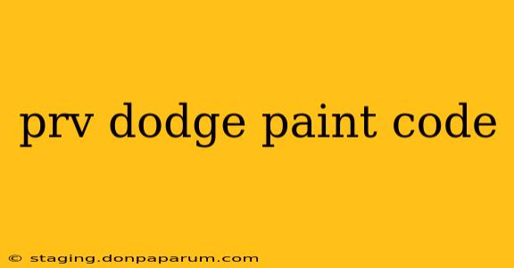 prv dodge paint code