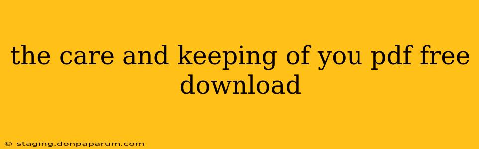 the care and keeping of you pdf free download