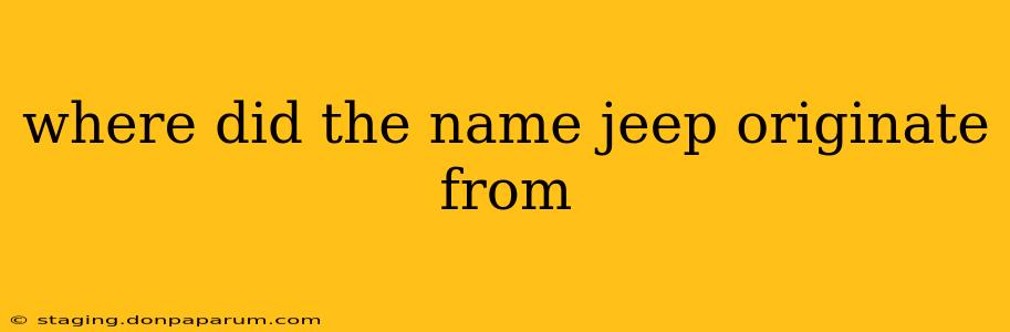 where did the name jeep originate from